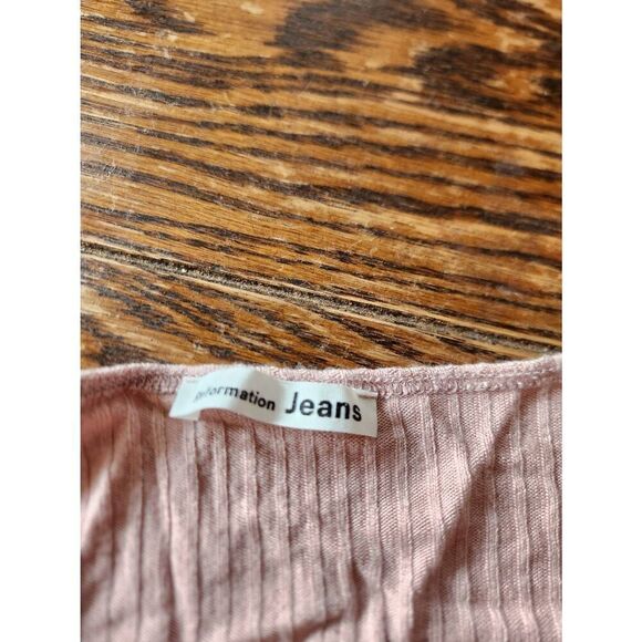 Reformation Petola Blush Flora Pink Ribbed Knit Crop Top Wrap Tie Waist sz Small - Picture 2 of 4